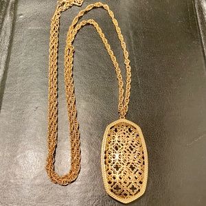 Kendra Scott Long Gold Filigree Rae Necklace